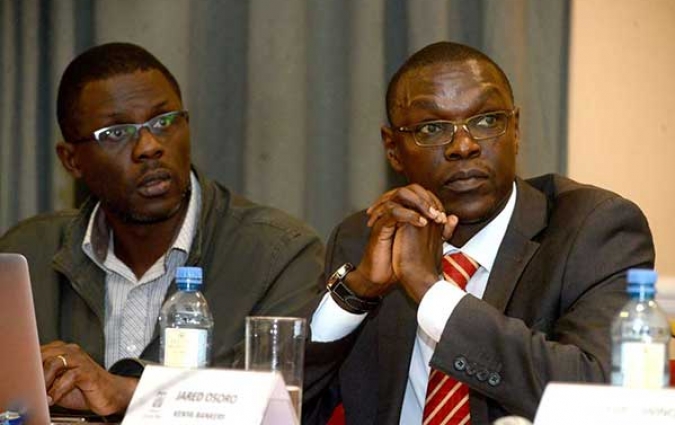 National Task Force on Block Chain and Artificial Intelligence member John Walubengo (left) and Kenya Bankers Association director of research and policy Jared Osoro during a discussion to examine the regulatory environment for cryptocurrencies in Kenya Frontier technologies — from AI to virtual reality — could be a huge opportunity for Africa. PHOTO | SALATON NJAU | NATION MEDIA GROUP 