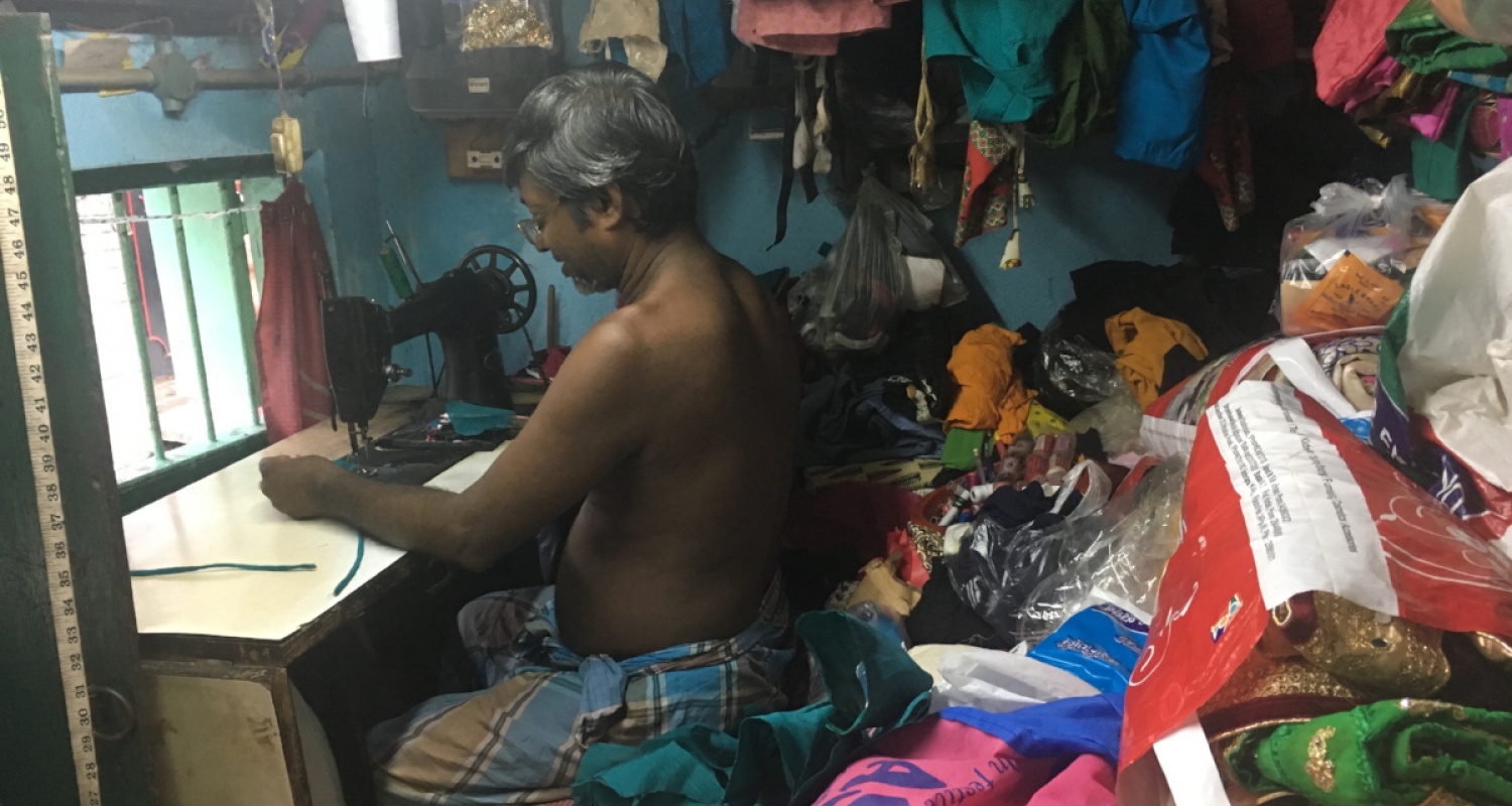 Textiles worker in India