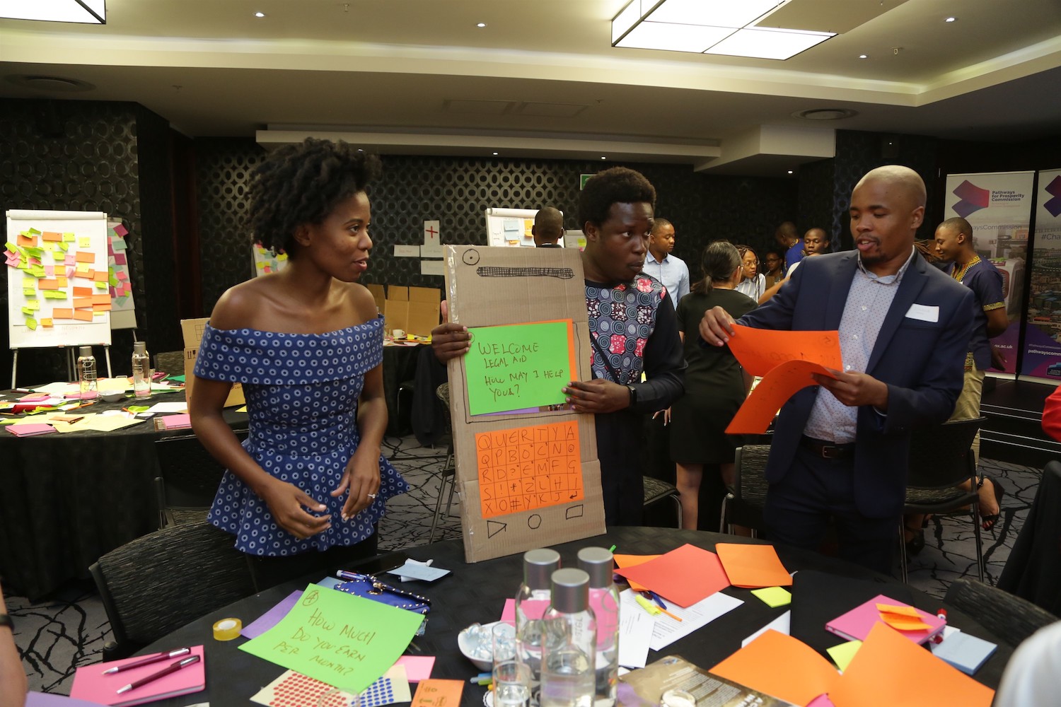 Young civil servants testing their prototypes